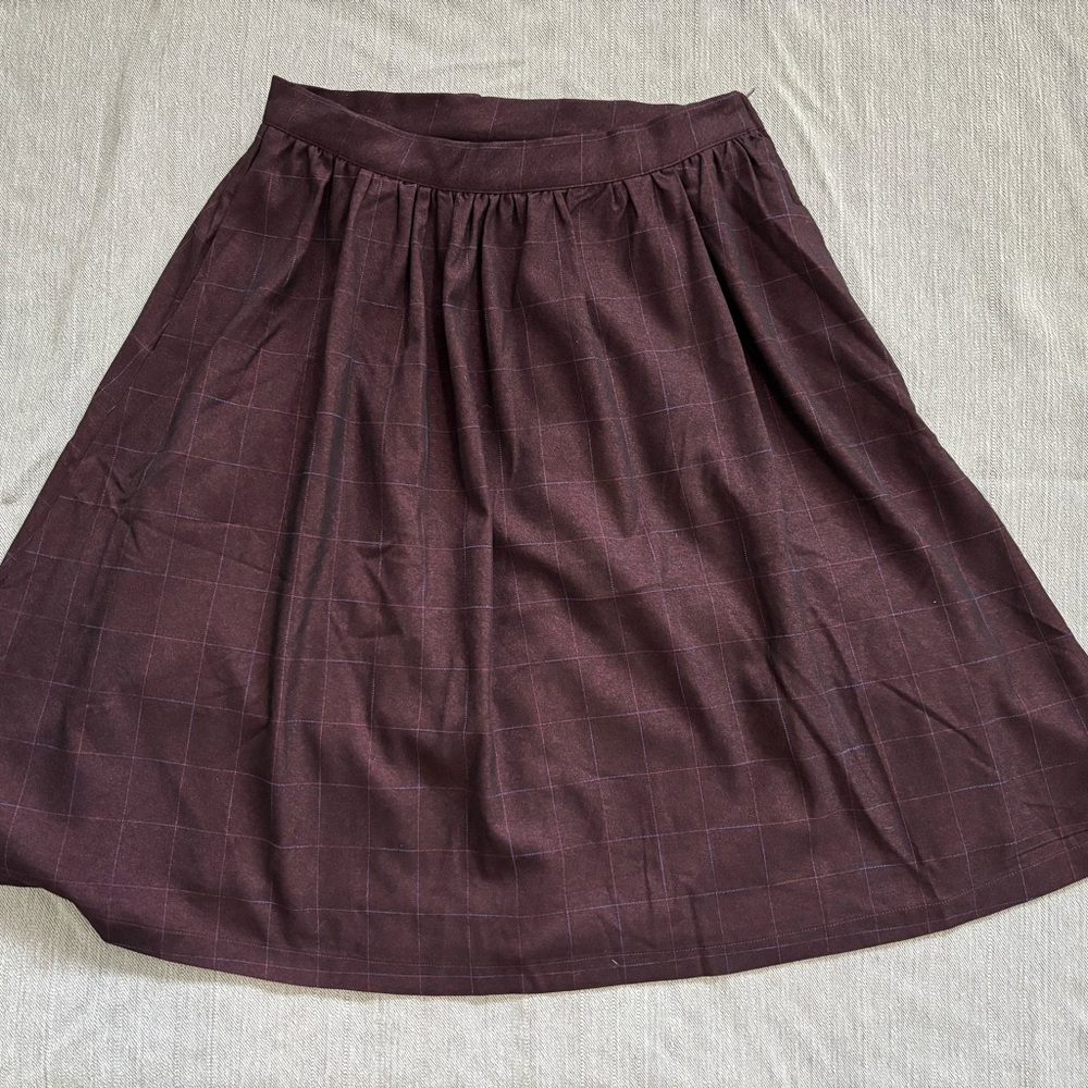 ModCloth Deep Purple Plaid A-line Skirt